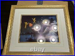 Walt Disney Night Flight Tinker bell Framed Pin Set 2264/2500 RARE MINT (1999)