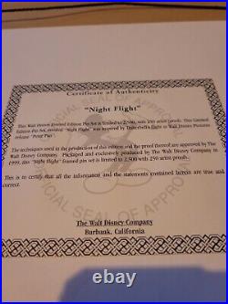 Walt Disney Night Flight Tinker bell Framed Pin Set, Display Model (1999)