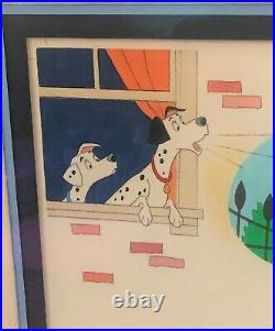 Walt Disney ORIGINAL framed illustration Art with COA 101 Dalmatians dog sketch