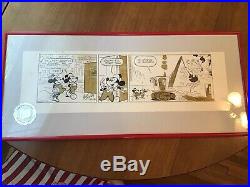 Walt Disney Original 1966 Mickey Mouse Sunday Comic Strip Hand Inked Framed