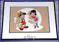 Walt Disney Pinocchio And Marionette Framed Limited Edition Sericel