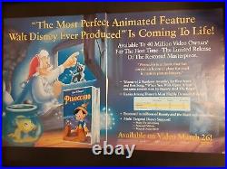Walt Disney Pinocchio VHS Debut Rare Original Promo Poster Ad Framed