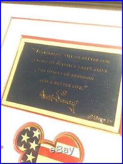 Walt Disney Plaque Disneyland Framed Quote TOMORROW AMERICA FREEDOM & USA Pins