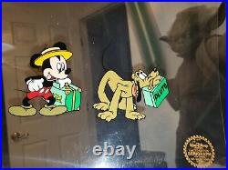 Walt Disney Pluto Mr Mickey Mouse Takes a Trip Custom Framed Animation Serigraph