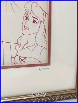 Walt Disney Prince and Princess Framed Pin Set Signed LE 2400
