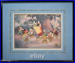 Walt Disney Production 1987 Animation Cel Snow White and the Seven Dwarfs Framed