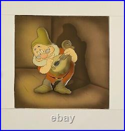 Walt Disney Production Cel on Courvoisier Background of Doc from Snow White and