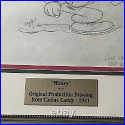 Walt Disney Productions 1941 Framed Canine Caddy Animation Original Art Drawing