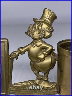 Walt Disney Productions Scrooge McDuck 60's Pencil Holder + Brass Photo Frame