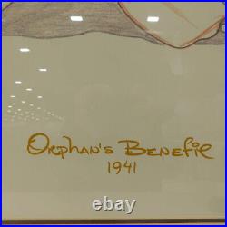 Walt Disney Reproduction Donald Orphans Benefi Sketch Lithograph Framed 35 x 27