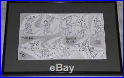 Walt Disney Robin Hood 1973 Framed Original Production Model Sheet