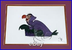 Walt Disney Robin Hood Animation Artwork Production Cel Nutsy Matted Framed Rare