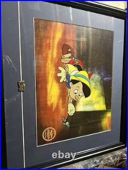 Walt Disney Serigraph Pinocchio Framed Limited Edition 19 x 16 small tear
