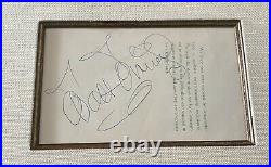 Walt Disney Signature Presented In Beautiful Framed Display Bold Autograph