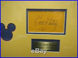 Walt Disney Signed Autograph book page framed with Disneyland 25th poster WithCOA