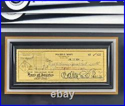 Walt Disney Signed Autographed Check Framed PSA/DNA MT 8