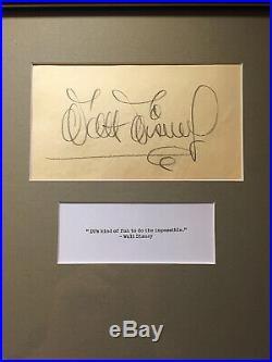 Walt Disney Signed Cut, Nice Autograph In Beautiful Framed Presentation! Look