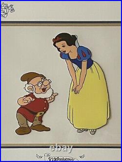 Walt Disney, Snow White & Doc, 50th Anniversary Serigraph Cel, Framed