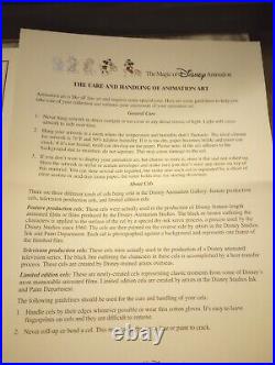 Walt Disney Snow White & Dopey Certified Serigraph Cel 2500 Framed
