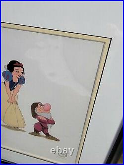 Walt Disney Snow White & Grumpy Certified Serigraph Cel 5000 Edition Size Framed