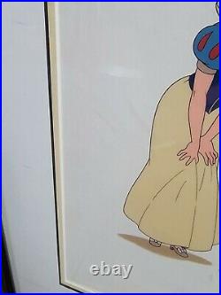 Walt Disney Snow White & Grumpy Certified Serigraph Cel 5000 Edition Size Framed