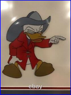 Walt Disney Studio Donald Duck Fireman 1960s Framed TV Animation Cel