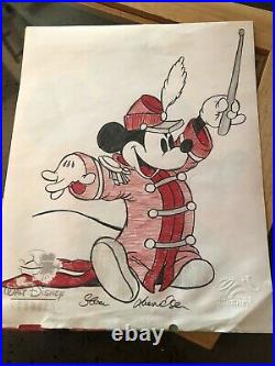 Walt Disney Studios Conductor Music Mickey Mouse Animator Sketch Signed Framed