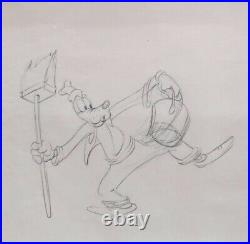 Walt Disney Studios Goofy Framed Original Production Drawing Circa 1930's COA