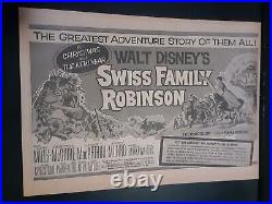 Walt Disney Swiss Family Robinson Rare Original Promo Poster Ad Framed