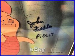 Walt Disney Television Piglet Original Production Cel Signed John Fiedler Framed