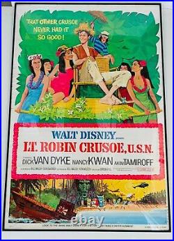 Walt Disney That Other Crusoe Vintage Original Movie Poster On Paper Framed
