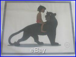 Walt Disney The Jungle Book Bagheera Mowgli's Mentor Framed Sericel in Box COA