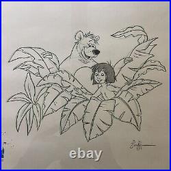 Walt Disney The Jungle Book Signed And Framed Hand Drawn Pencil Sketch