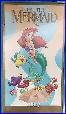 Walt Disney The Little Mermaid VHS Black Diamond Classic 913 + Framed Poster