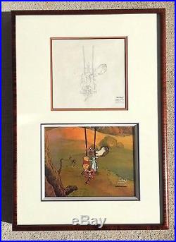 Walt Disney Winnie the Pooh Original Production Cel Clean-Up Drawing Framed