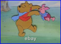 Walt Disney Winnie the Pooh Prod Cel Master Background 1980's Educational Framed