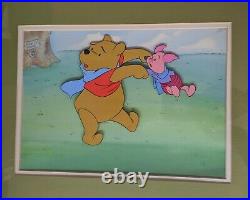 Walt Disney Winnie the Pooh Prod Cel Master Background 1980's Educational Framed