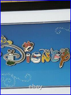 Walt Disney World 15 Pin Set Letters with Character limited Editio Framed 2010