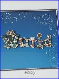 Walt Disney World 15 Pin Set Letters with Character limited Edition Framed 2010