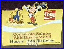 Walt Disney World 15th Birthday Coca Cola Pins (60 Pins Framed)