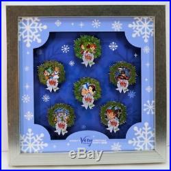 Walt Disney World 2018 Mickey Merry Christmas Party Snowflake 6 Pin Framed Set