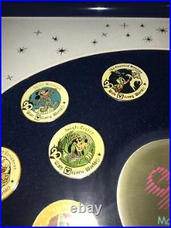 Walt Disney World 20th Anniversary 20 Magical Years Pin Set Framed