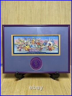 Walt Disney World 25th Anniversary Commemorative Ticket 1971-1996 In Metal Frame