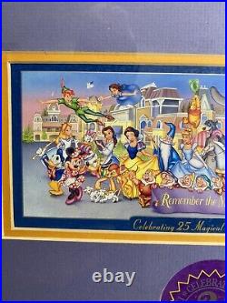Walt Disney World 25th Anniversary Commemorative Ticket 1971-1996 In Metal Frame