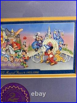 Walt Disney World 25th Anniversary Commemorative Ticket 1971-1996 In Metal Frame