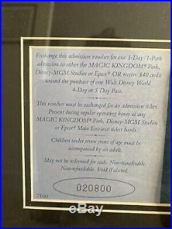 Walt Disney World 25th Anniversary Commemorative Ticket Framed