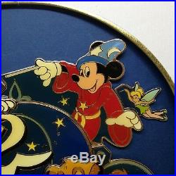 Walt Disney World 25th Anniversary Logo Framed Pin Set Goofy Genie Simba Tinker