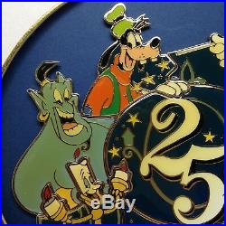 Walt Disney World 25th Anniversary Logo Framed Pin Set Goofy Genie Simba Tinker