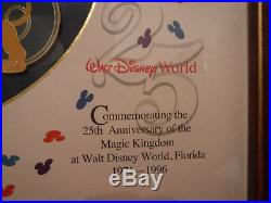 Walt Disney World 25th Anniversary Magic Kingdom Framed Pin Set NEW OLD STOCK
