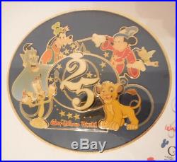 Walt Disney World 25th Anniversary Magic Kingdom Framed Pin Set NEW OLD STOCK